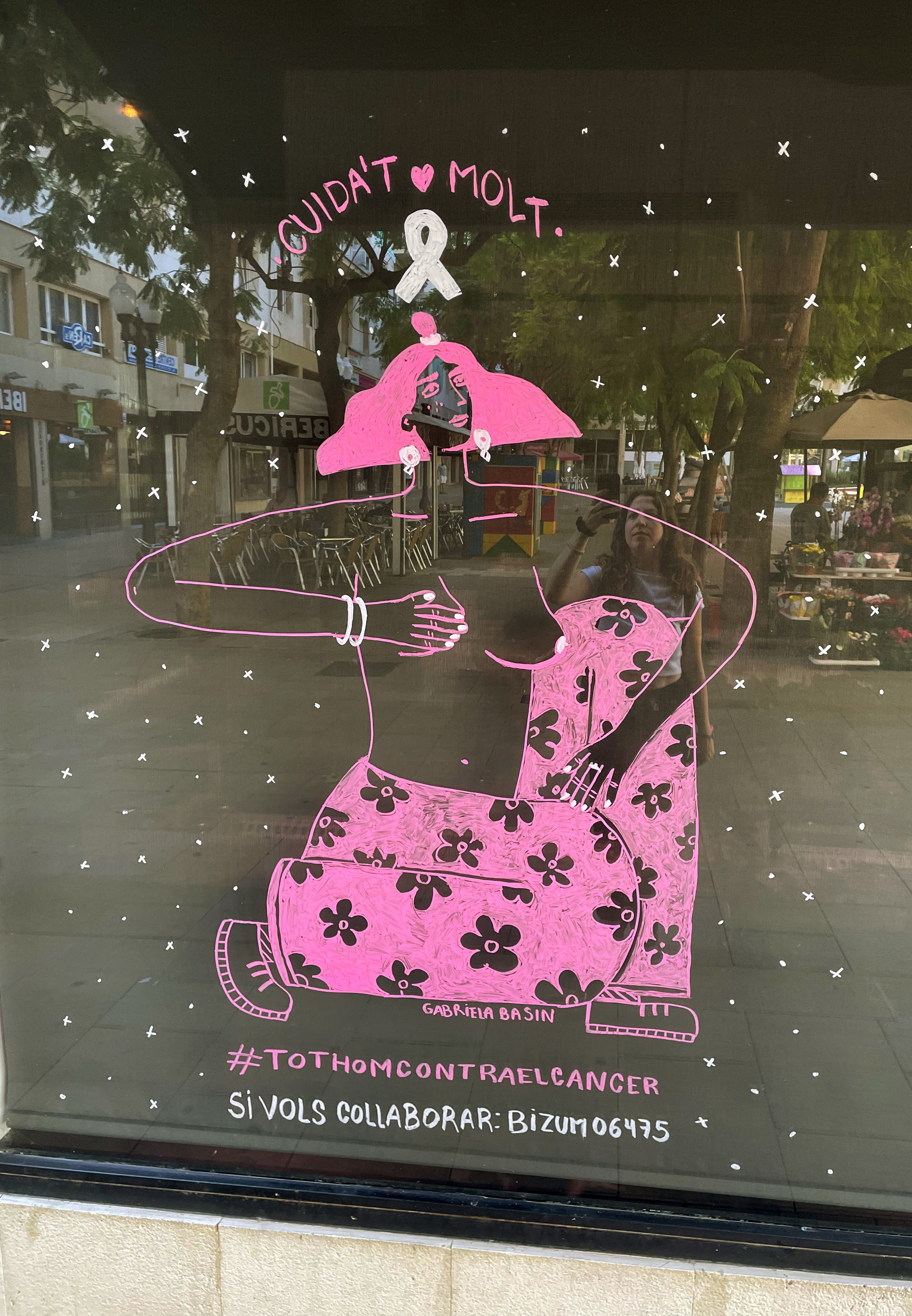 Window Painting for Breast Cancer Campaign