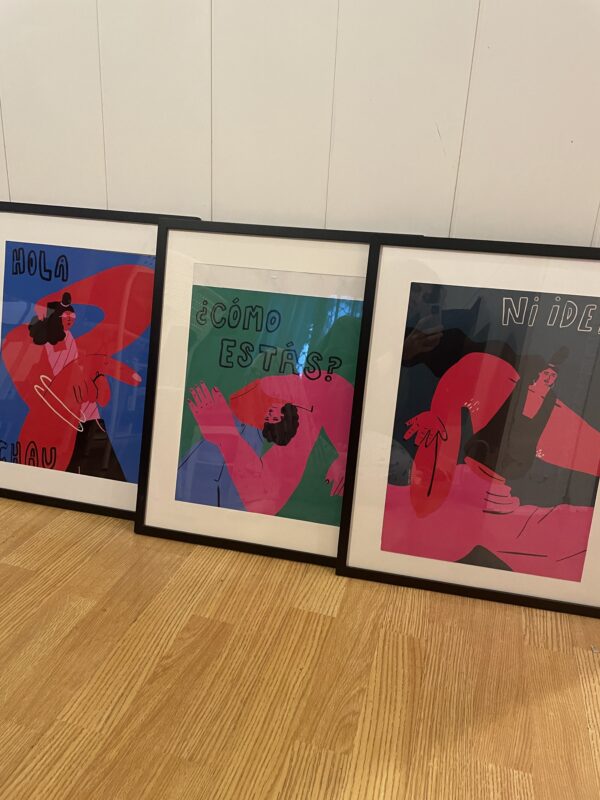 Combo 3 Prints A3: Hola - Chau + como estas + ni idea