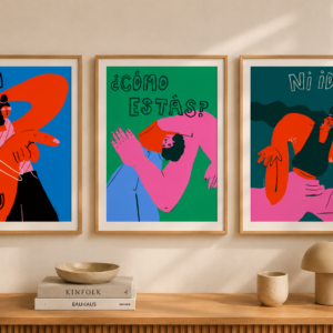 Combo 3 Prints A3: Hola - Chau + como estas + ni idea